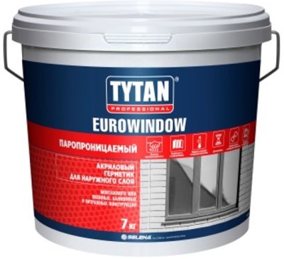 Герметик акриловый TYTAN Professional Eurowindow наружный паропроницаемый 7 кг