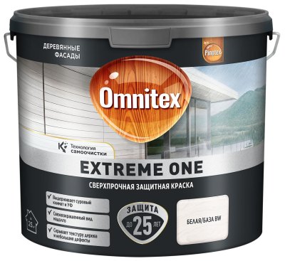 Краска для дерева OMNITEX EXTREME ONE BW 2,5 л