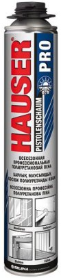 Пена монтажная HAUSER PRO всесезонная профессиональная полиуретановая 620 мл