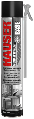 Пена монтажная HAUSER BASE полиуретановая всесезонная 500 гр
