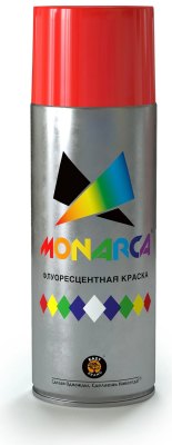 Краска MONARCA аэрозольная акриловая, яркая флуоресцентная краска Красный 270 г