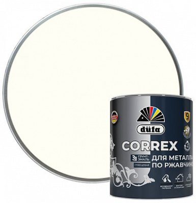 Грунт-эмаль DUFA CORREX 3в1 д/металла по ржавчине RAL-9010 белый 0,75 л