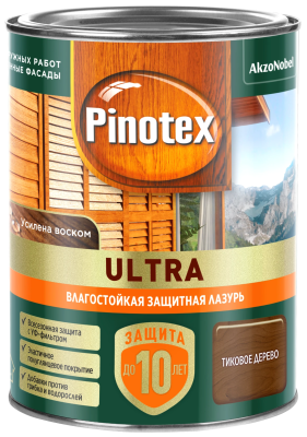 Влагостойкая защитная лазурь для древесины PINOTEX ULTRA RU