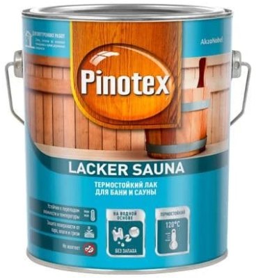 Лак PINOTEX Lacker Sauna для бани и сауны термостойкий 2,7 л