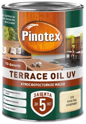 Атмосферостойкое масло PINOTEX TERRACE OIL UV база CLR (2,5 л) 
