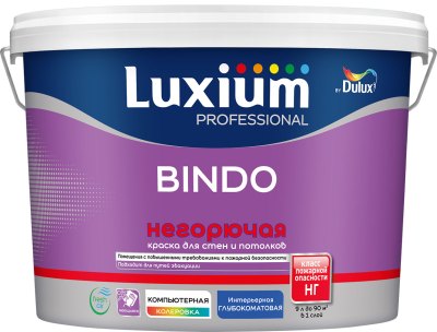 Краска LUXIUM Professional BINDO негорючая BW 9 л