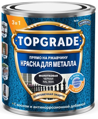Краска TOPGRADE для металла молотковая 3 в 1