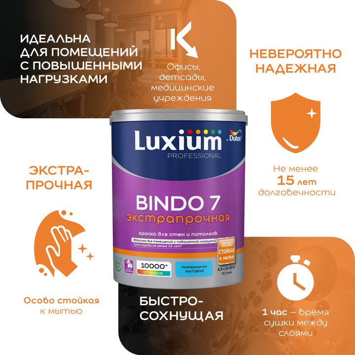 Luxium Bindo 7: матовая, особо стойкая к мытью