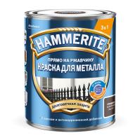 Краска для металла HAMMERITE RU гладкая глянцевая RAL8017 Коричневая 0,75л