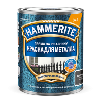 Краска HAMMERITE RU молотковая для металла RAL9005 Черная 0,75 л