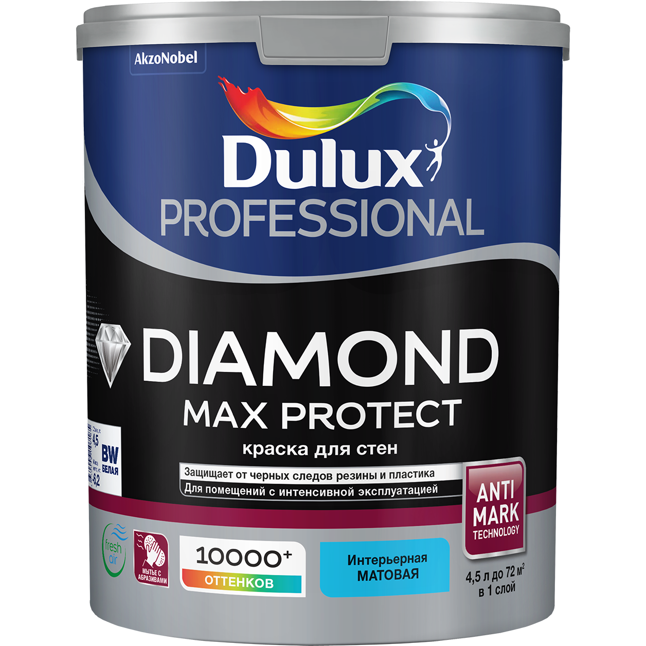 Краска DULUX Professional DIAMOND MAX PROTECT мат. BC 4,5 л - АЛЬТ-ИКС —  краски·декоры·колеровка