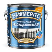 Краска для металла HAMMERITE RU гладкая глянцевая RAL7016 Темно-серая 2л