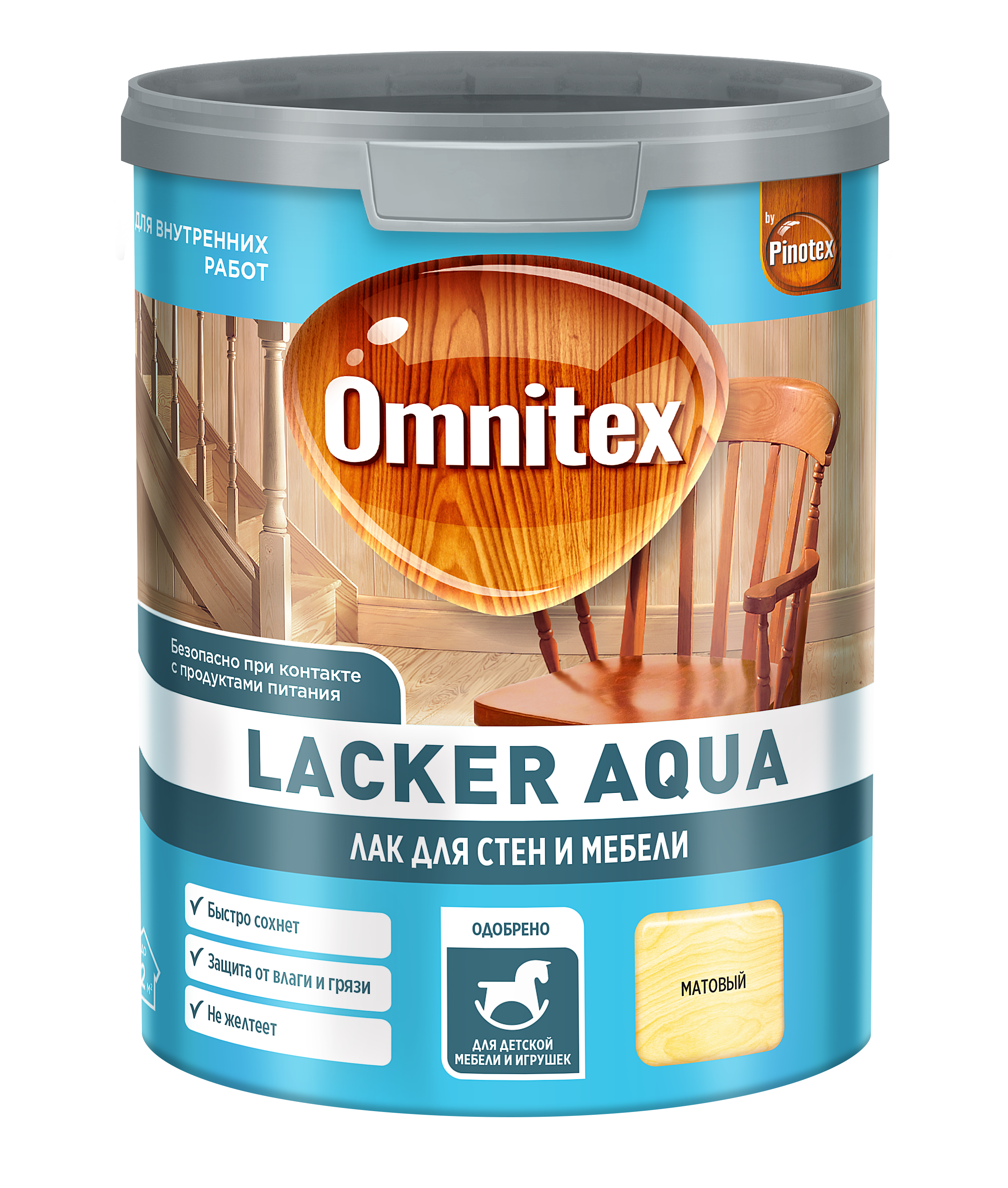 Лак PINOTEX Lacker Aqua на водной основе для мебели и стен матовый 9 л