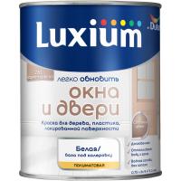 Краска LUXIUM ОКНА и ДВЕРИ полуматовая BW 0,75 л
