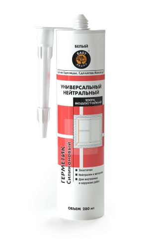 Герметик EAST BRAND Силиконовый Универсальный Нейтральный Белый 280 мл