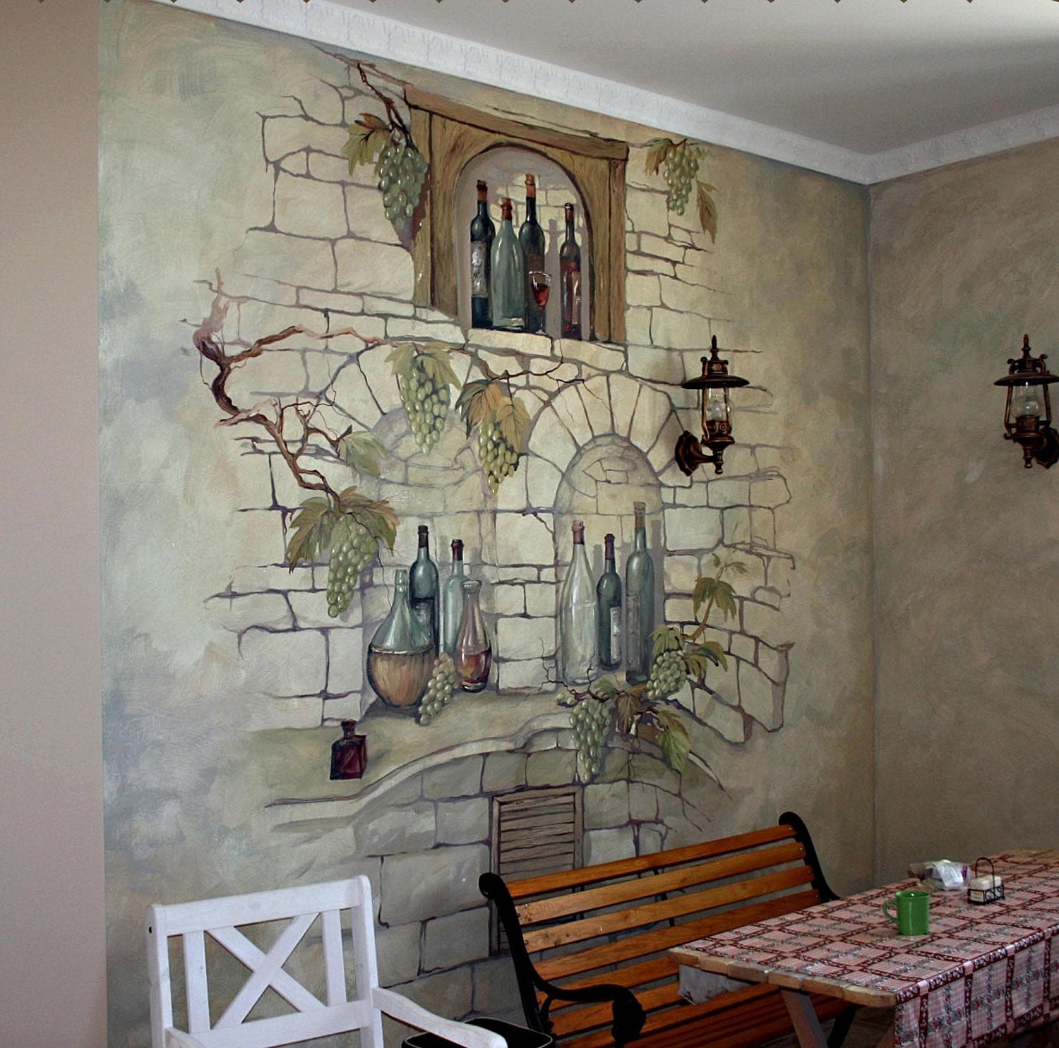 Живопись на стенах в интерьере