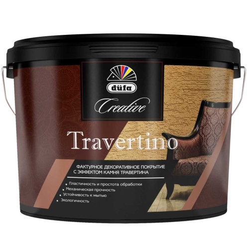 Фактурное покрытие DUFA Creative Travertino эффект камня и лофт-бетона 7кг