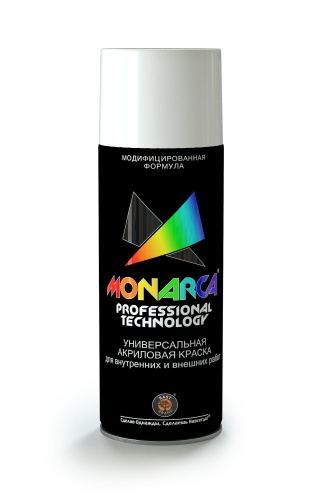 Краска MONARCA аэрозольная акриловая универсальная RAL 9003 Белый матовый 270 г