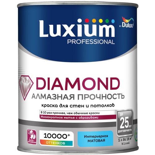 Краска Luxium Professional Diamond мат BW 1л