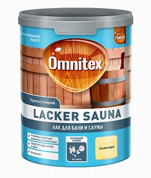 OMNITEX LACKER SAUNA 20 лак термост. д/влажн. помещений п/мат. 1 л