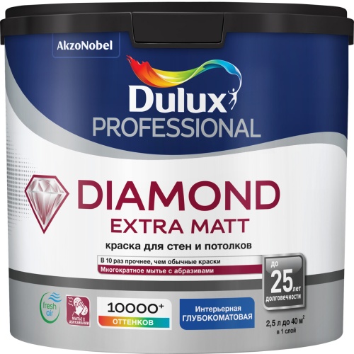 Краска DULUX  PROFESSIONAL DIAMOND EXTRA MATT BC глубокоматовая  2,25 л