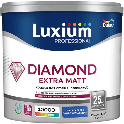 Краска Luxium Professional Diamond Extra Matt глуб/мат BW 2,5л