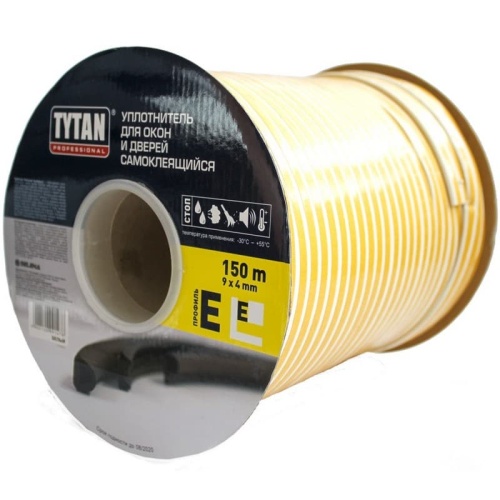 Уплотнитель TYTAN Professional E 50 м x 15 мм x 8 мм Черный