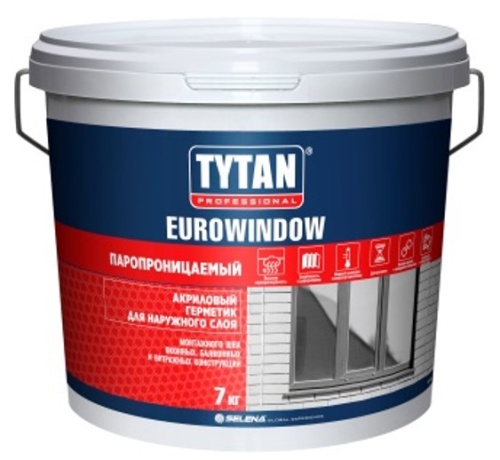 Герметик акриловый TYTAN Professional Eurowindow наружный паропроницаемый 7 кг