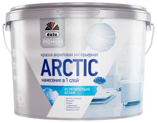 Краска акриловая Dufa Premium Arctic моющаяся матовая