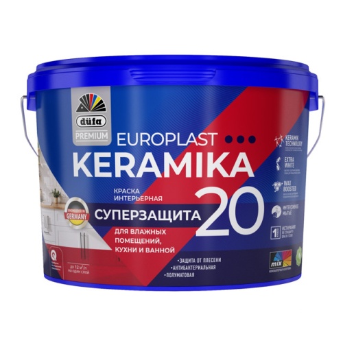 краска в/д DUFA Premium EuroPlast Keramika 20 база 1 для стен и потолков