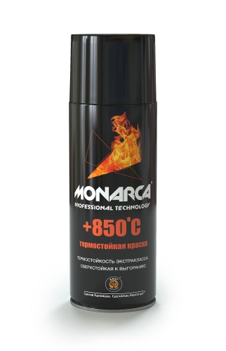 Краска MONARCA аэрозольная Hi-Temperature термостойкая Черная 270 г