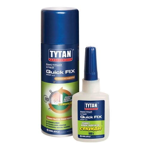 Клей 2-х компонентный TYTAN Quick Fix для МДФ прозр. 400 мл/100 г