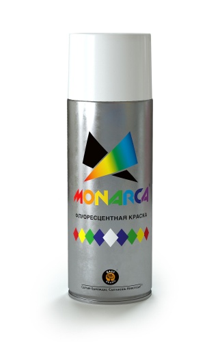 Краска MONARCA аэрозольная акриловая, яркая флуоресцентная краска Белый 270 г