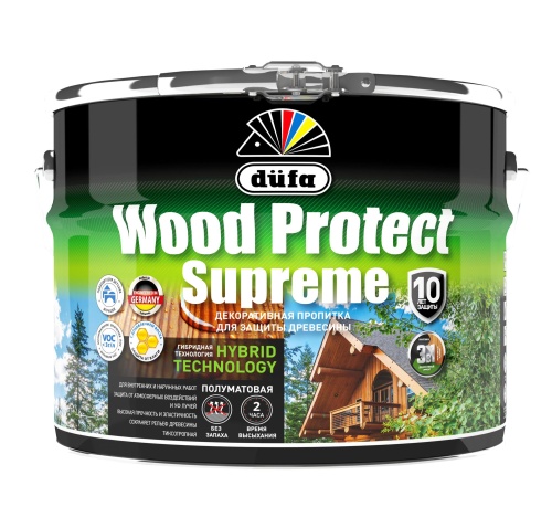 Деревозащитное средство DUFA WOOD PROTECT Supreme, БЕСЦВЕТНЫЙ 9л