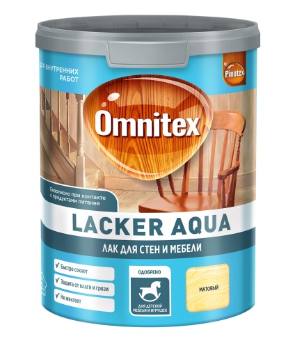 Лак Omnitex Lacker Aqua 10 мат на вод. основе 1л