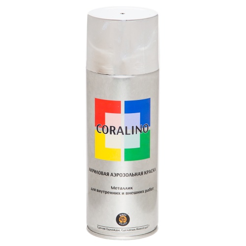 Краска CORALINO аэрозольная металлик Металлик Яркий хром 200 г Краска CORALINO аэрозольная металлик Металлик Яркий хром 200 г