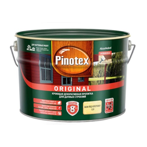 Пропитка PINOTEX Original кроющая для дачных строений База CLR 8,4 л