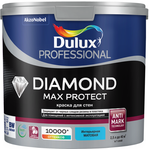 Краска DULUX  Professional DIAMOND MAX PROTECT мат. BC 2,25 л