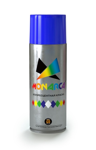 Краска MONARCA аэрозольная акриловая, яркая флуоресцентная краска Синий 270 г