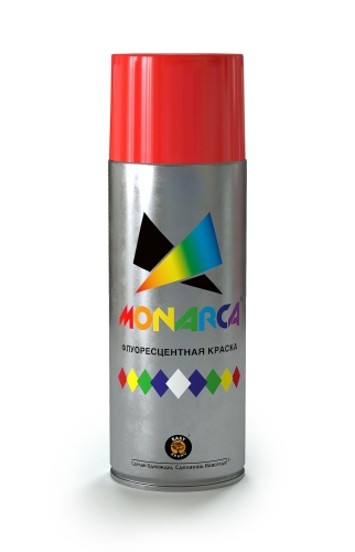 Краска MONARCA аэрозольная акриловая, яркая флуоресцентная краска Красный 270 г