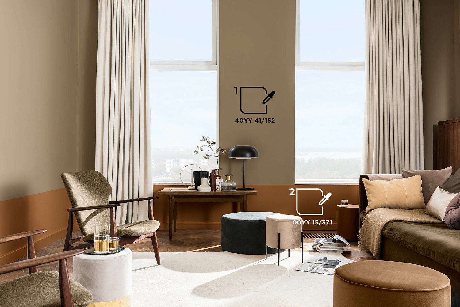 Цветовая палитра DULUX для гостинной