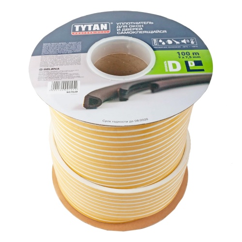 Уплотнитель TYTAN Professional D 100 м x 9 мм x 7,5 мм Коричневый