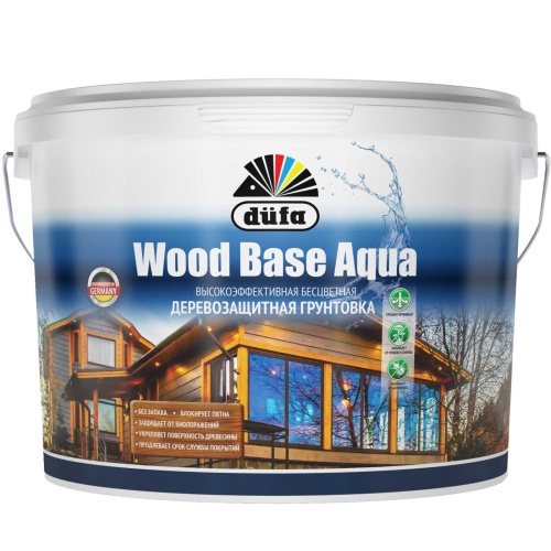 Грунт для защиты древесины DUFA Wood Base Aqua бесцветная 2,5 л