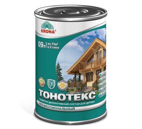 Пропитка KRONA Тонотекс для древесины Палисандр-шоколад 0,9 л