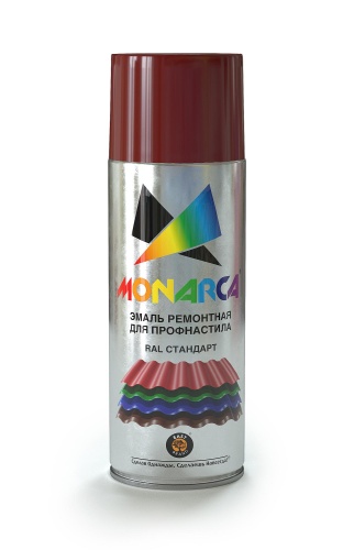 Эмаль аэрозольная MONARCA 73005 для профнастила 520 мл/270г., RAL3005 Красное Вино